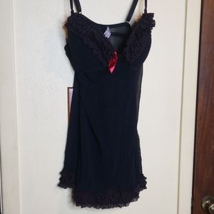 Black with red polka dot lingerie